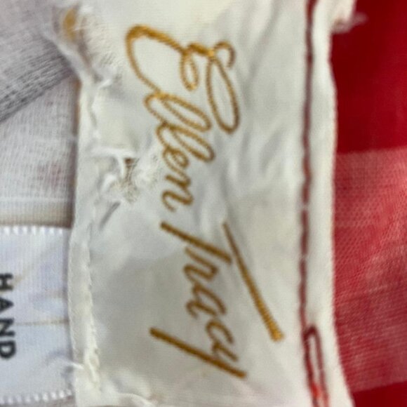 60's Vintage Ellen Tracy Red White Gingham Check Polka Dot Prairie Maxi Skirt - Picture 7 of 7